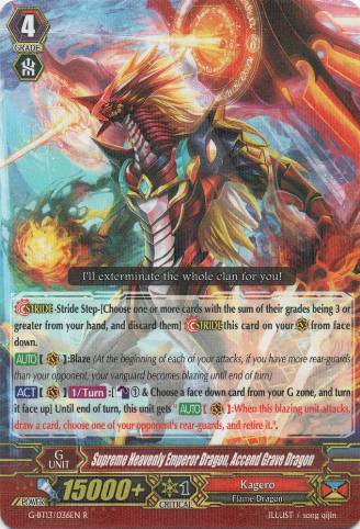 Dragonic Overlord The Ace G-FC01/004EN GR 1x Supreme Heavenly Emperor Dragon